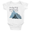 Dream Bigger Haiku With Mountains on Baby Short Sleeve Bodysuit