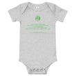 Binary Instructions To Keep Moving The World Forward With Venusian Earth In Green on Baby Short Sleeve Onesie