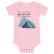 Dream Bigger Haiku With Mountains on Baby Short Sleeve Onesie