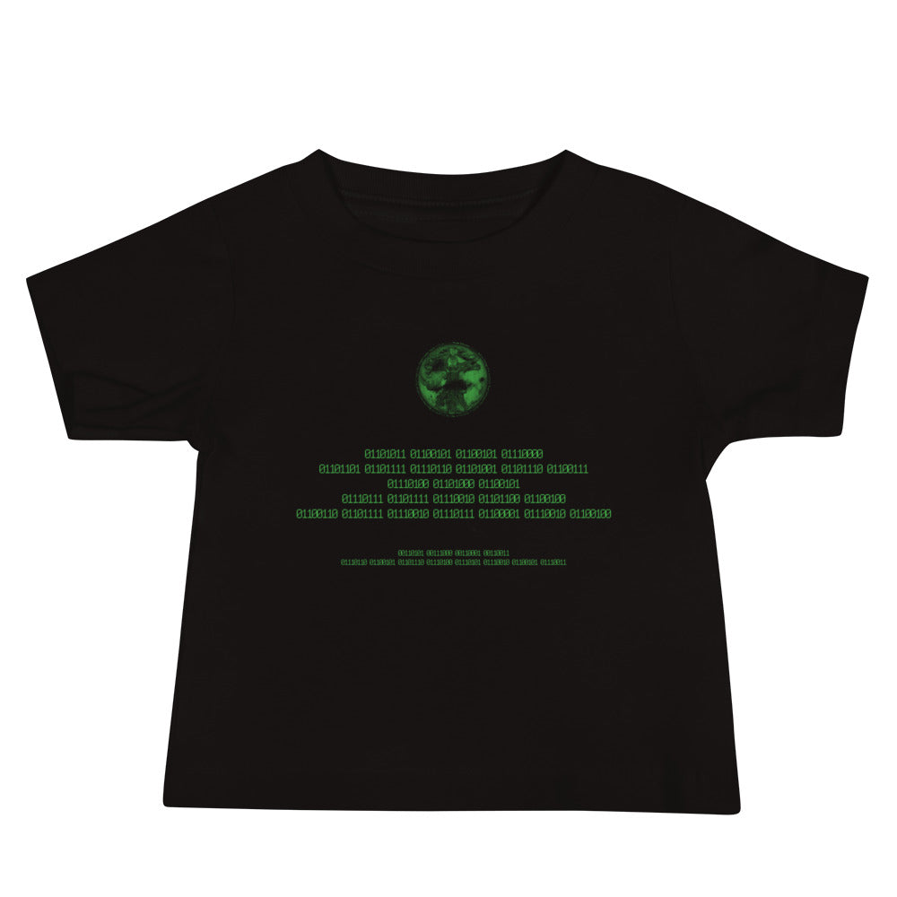 Binary Instructions To Keep Moving The World Forward With Vitruvian Earth In Green on Baby Jersey Short Sleeve T-Shirt