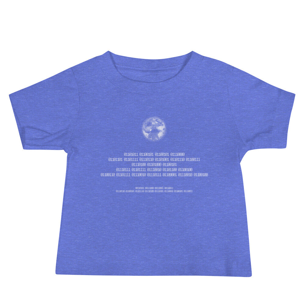 Binary Instructions To Keep Moving The World Forward With Vitruvian Earth In White on Baby Jersey Short Sleeve T-Shirt