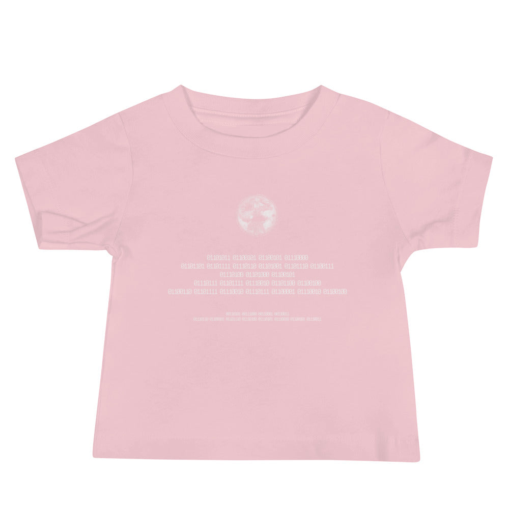 Binary Instructions To Keep Moving The World Forward With Vitruvian Earth In White on Baby Jersey Short Sleeve T-Shirt