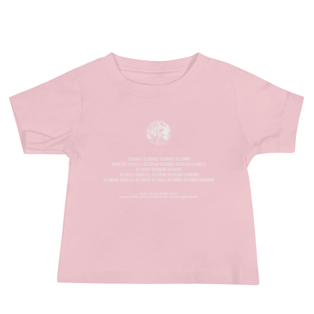 Binary Instructions To Keep Moving The World Forward With Venusian Earth In White on Baby Jersey Short Sleeve T-Shirt