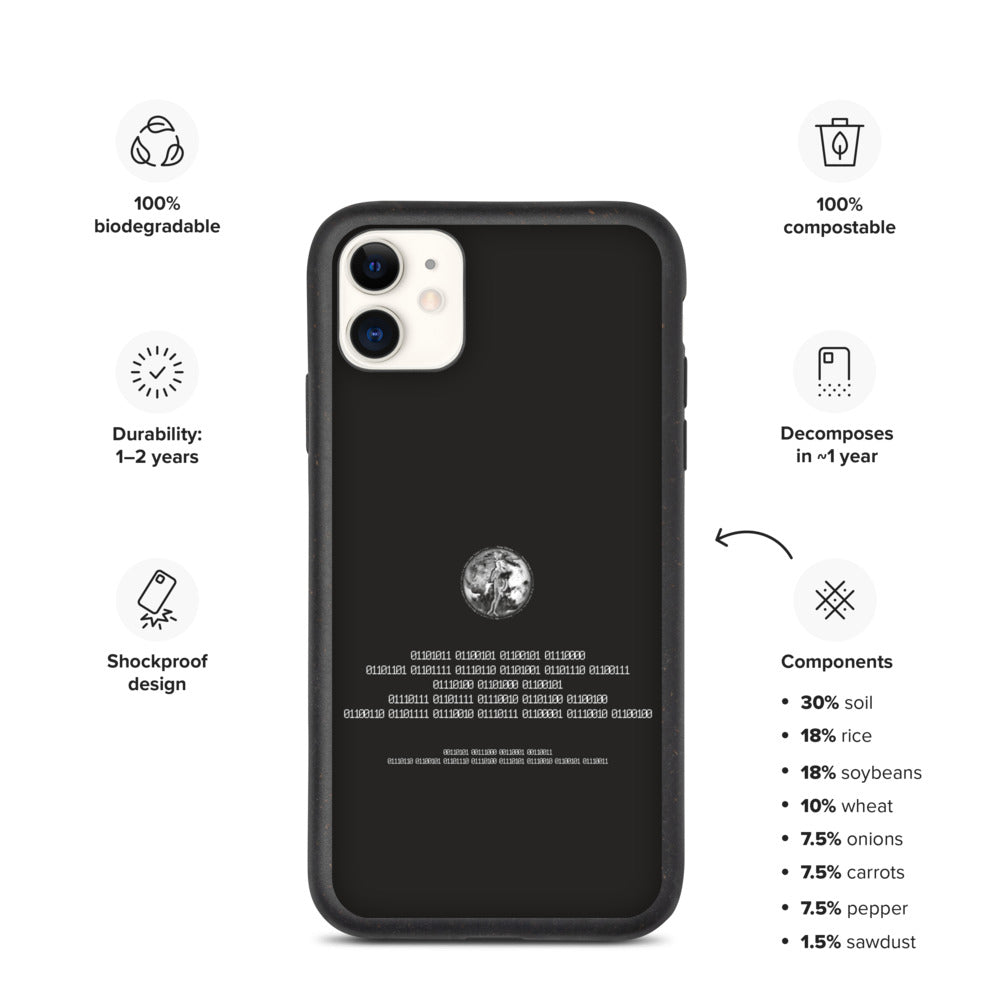 Binary Instructions To Keep Moving The World Forward With Venusian Earth In White on Biodegradable iPhone Case