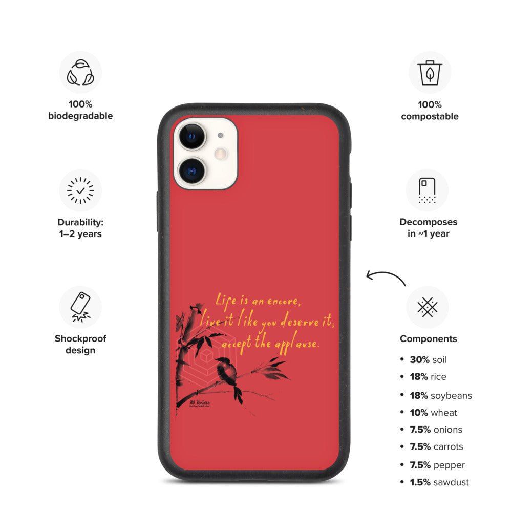 Life Is An Encore Haiku With Wren on Biodegradable iPhone Case