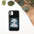 Word Clouds To Keep Moving The World Forward Through Black And Blue on Biodegradable iPhone Case