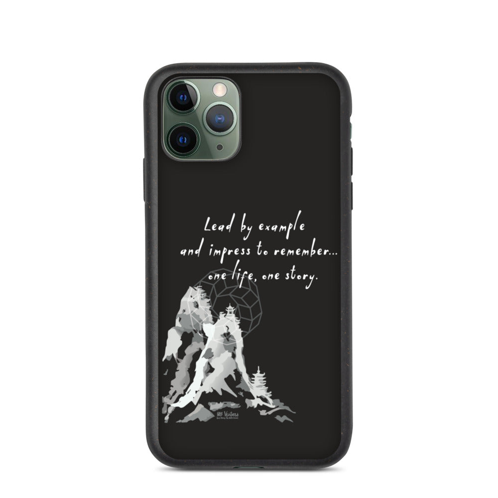 Lead By Example Haiku With Mountain Shrines on Biodegradable iPhone Case