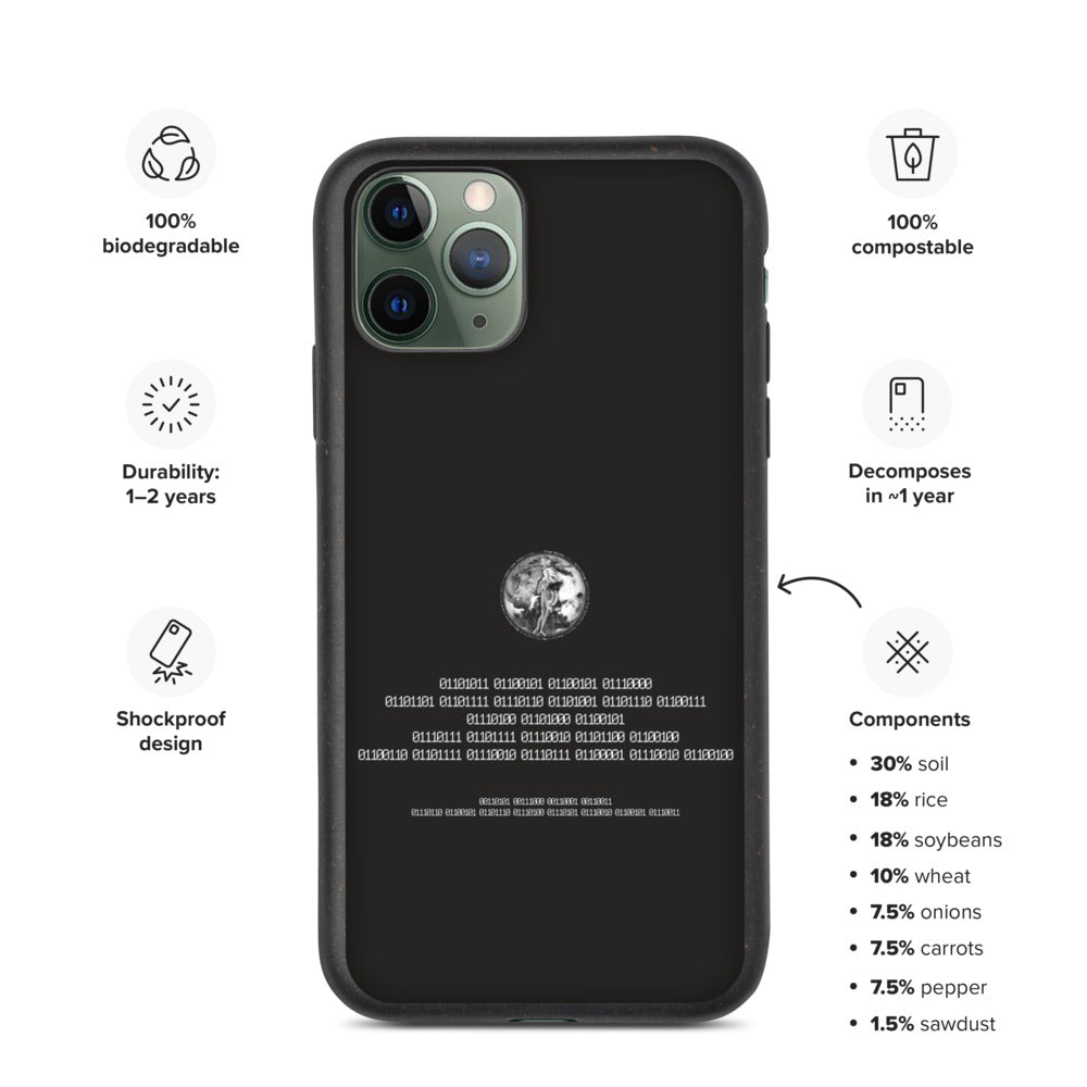 Binary Instructions To Keep Moving The World Forward With Venusian Earth In White on Biodegradable iPhone Case