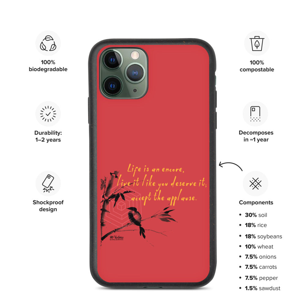 Life Is An Encore Haiku With Wren on Biodegradable iPhone Case