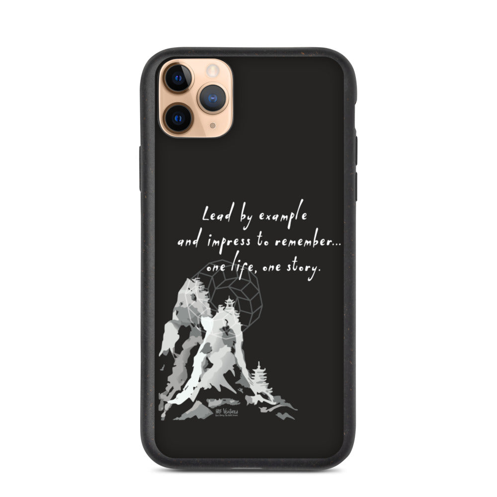 Lead By Example Haiku With Mountain Shrines on Biodegradable iPhone Case