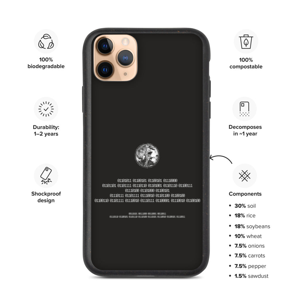 Binary Instructions To Keep Moving The World Forward With Venusian Earth In White on Biodegradable iPhone Case