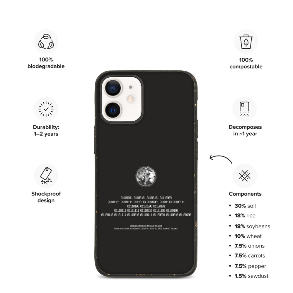 Binary Instructions To Keep Moving The World Forward With Venusian Earth In White on Biodegradable iPhone Case