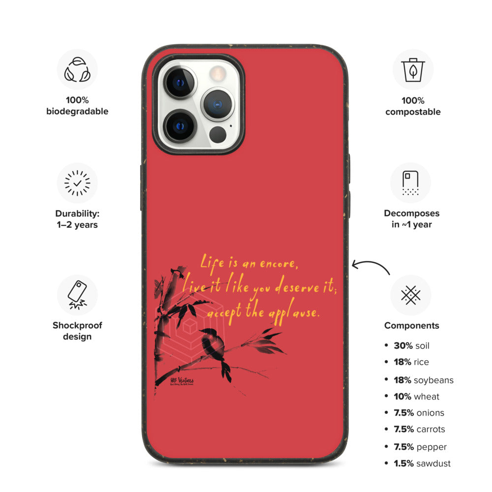 Life Is An Encore Haiku With Wren on Biodegradable iPhone Case