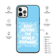 Word Clouds To Keep Moving The World Forward on Biodegradable iPhone Case