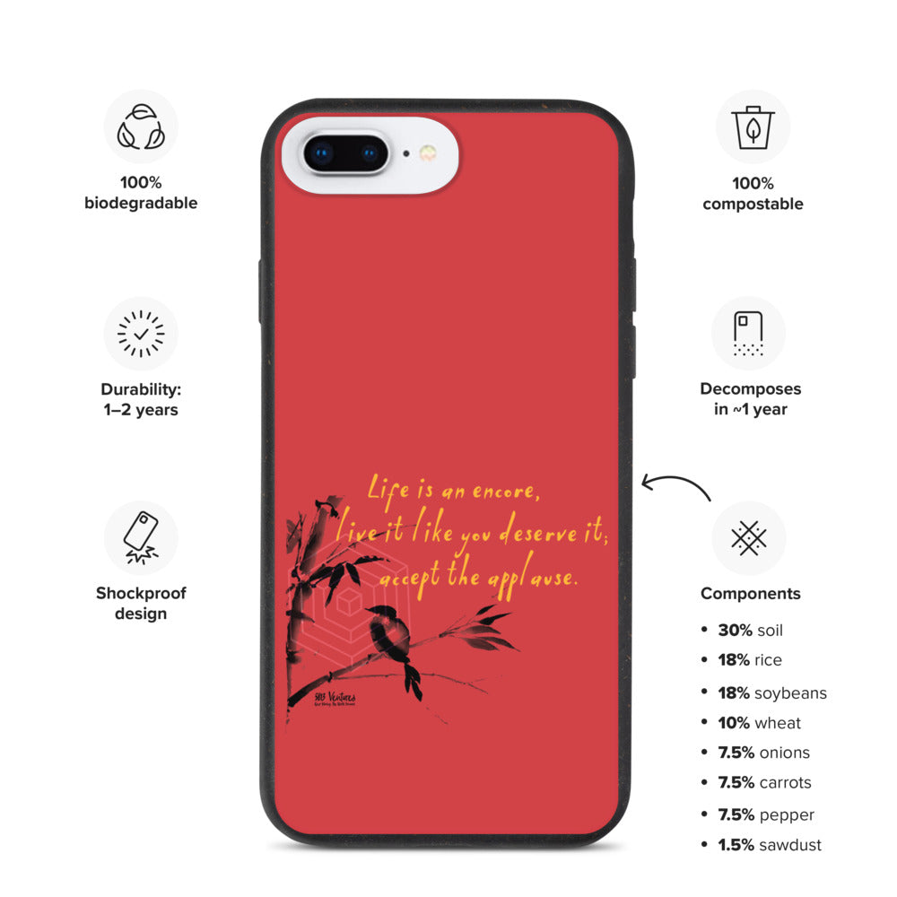 Life Is An Encore Haiku With Wren on Biodegradable iPhone Case