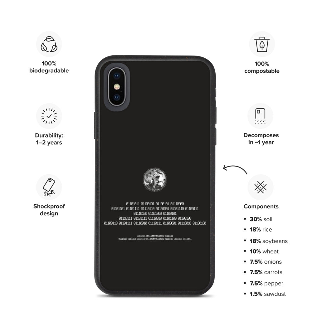 Binary Instructions To Keep Moving The World Forward With Venusian Earth In White on Biodegradable iPhone Case