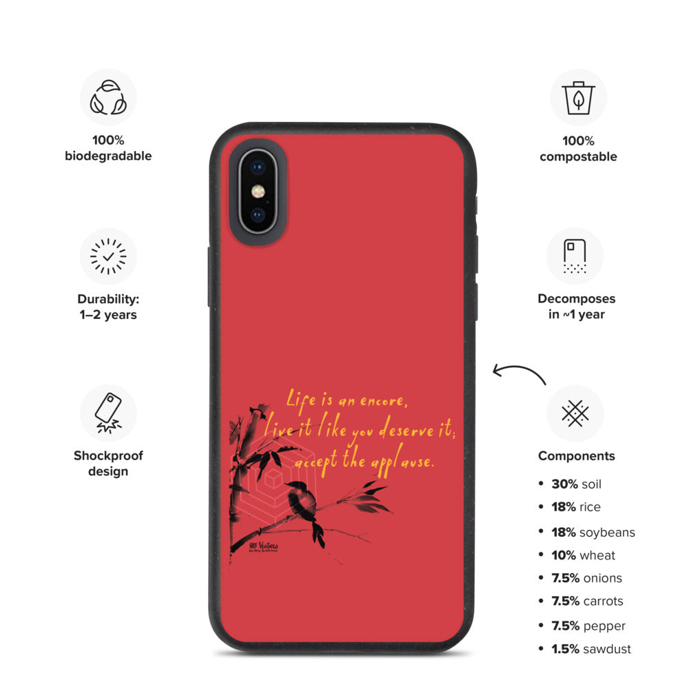 Life Is An Encore Haiku With Wren on Biodegradable iPhone Case