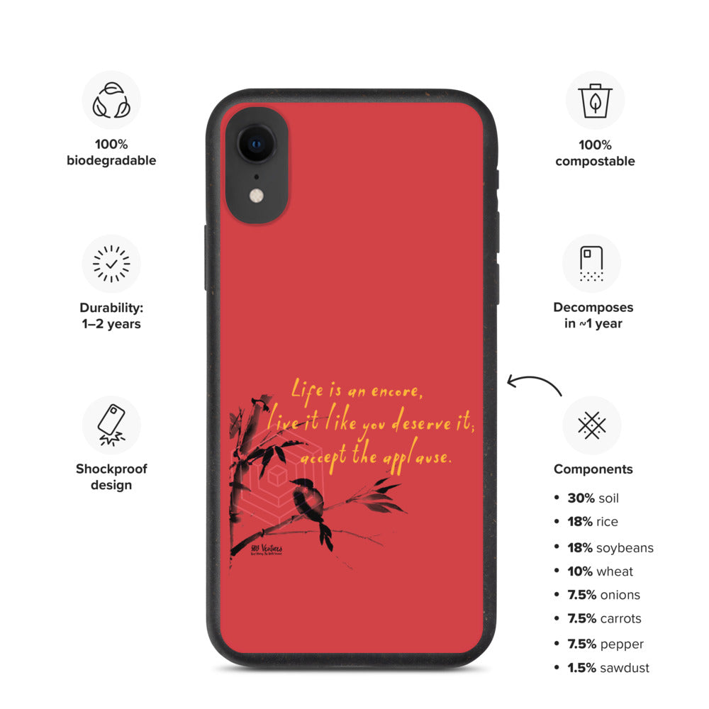 Life Is An Encore Haiku With Wren on Biodegradable iPhone Case