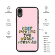 Baby Animals Keep Moving The World Forward In Pink on Biodegradable iPhone Case