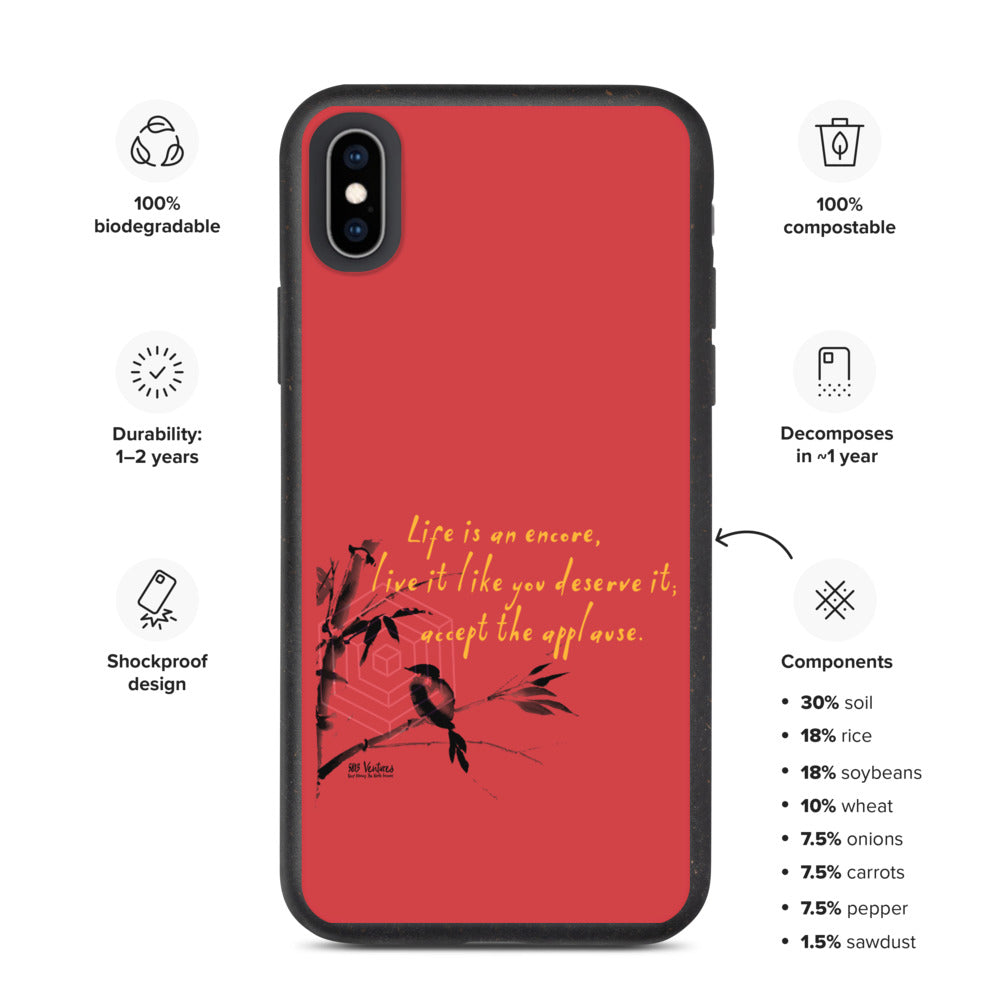 Life Is An Encore Haiku With Wren on Biodegradable iPhone Case