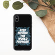 Word Clouds To Keep Moving The World Forward Through Black And Blue on Biodegradable iPhone Case