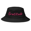 Gratitude In Star Rose Quartz Embroidery on Old School Bucket Hat