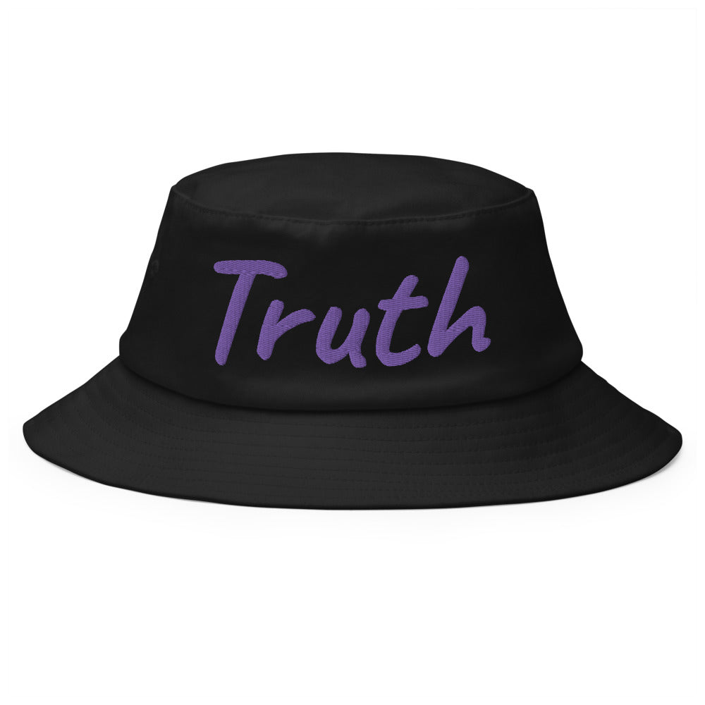 Truth In Amethyst Embroidery on Old School Bucket Hat