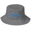 Dream In Sapphire Embroidery on Old School Bucket Hat