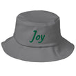 Joy In Emerald Embroidery on Old School Bucket Hat