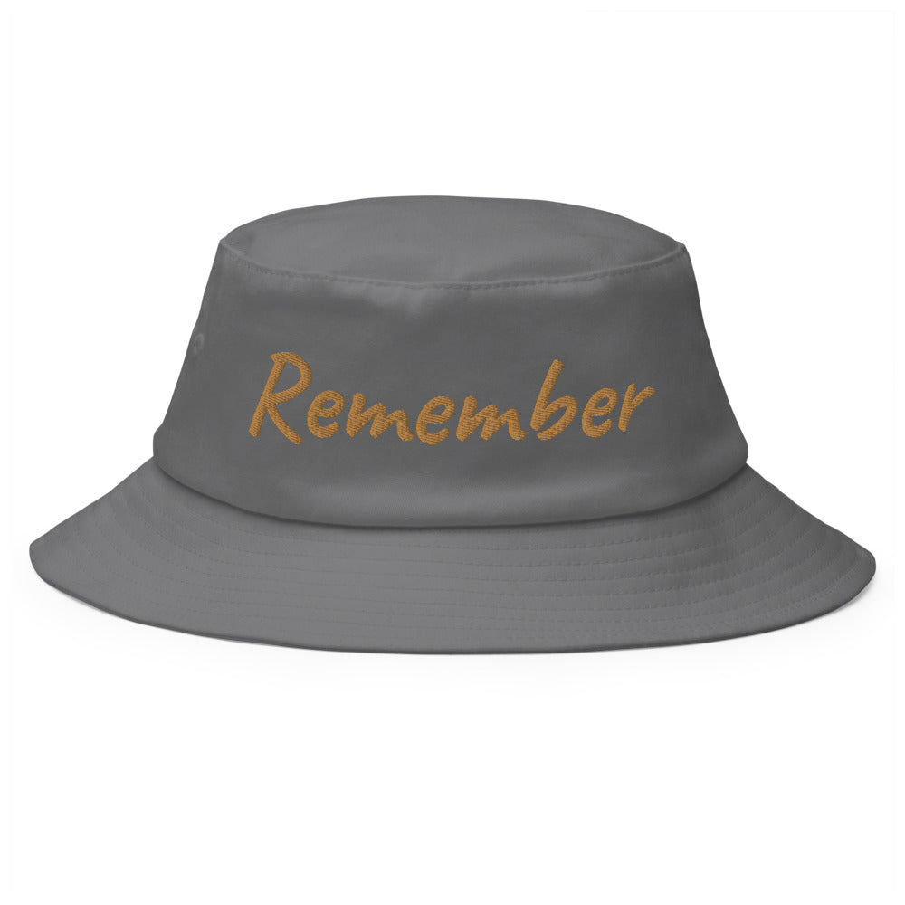 Remember In Celluloid Embroidery on Old School Bucket Hat