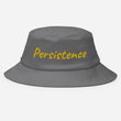 Persistence In Gold Embroidery on Old School Bucket Hat