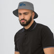 Win In Sapphire Embroidery on Old School Bucket Hat