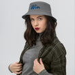 Win In Sapphire Embroidery on Old School Bucket Hat