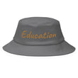 Education In Copper Embroidery on Old School Bucket Hat