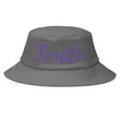 Truth In Amethyst Embroidery on Old School Bucket Hat