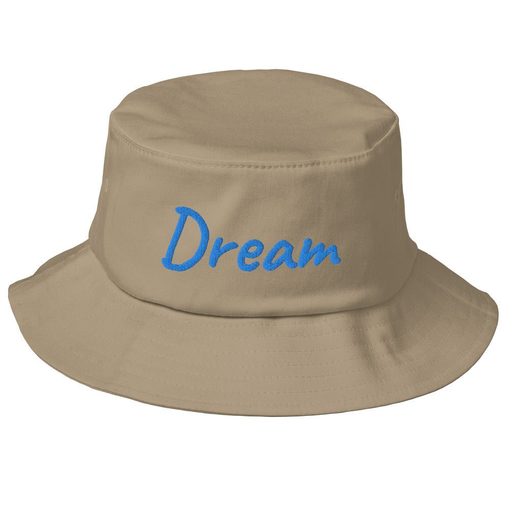 Dream In Sapphire Embroidery on Old School Bucket Hat