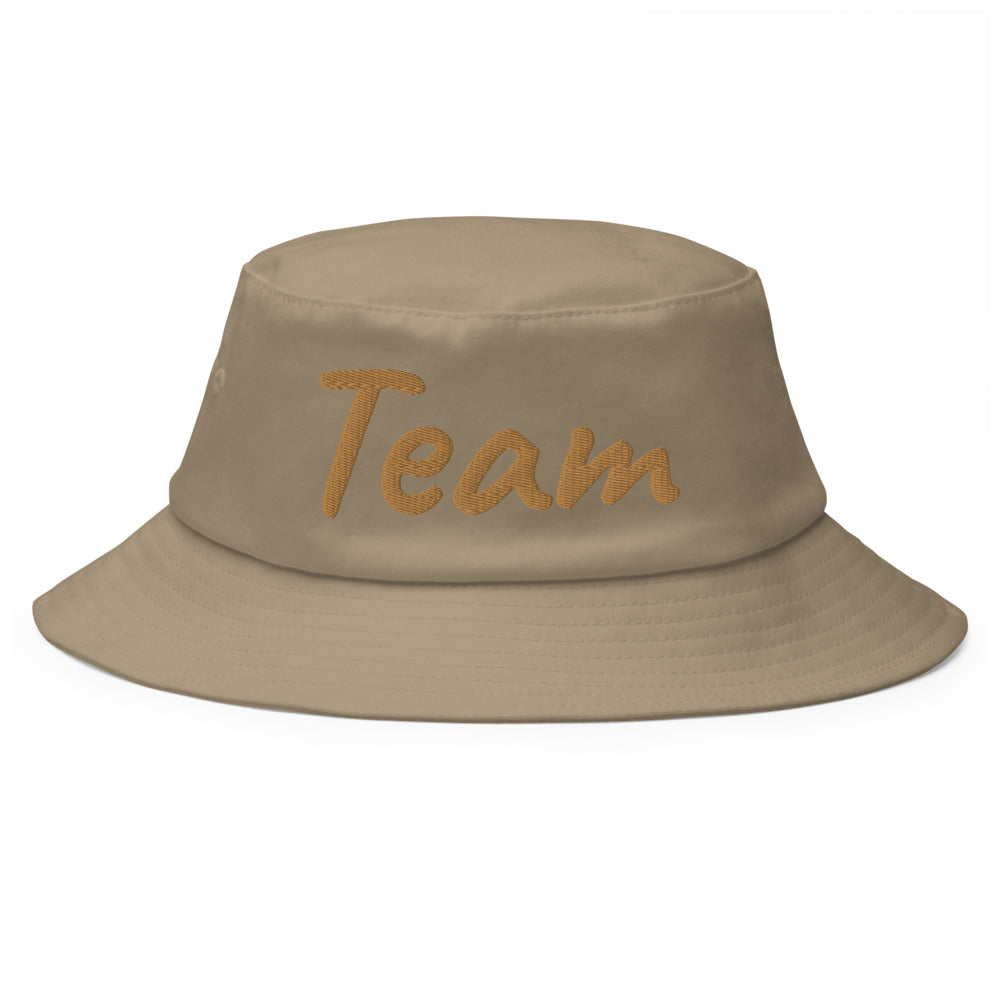 Team In Celluloid Embroidery on Old School Bucket Hat