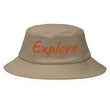 Explore In Amber Embroidery on Old School Bucket Hat