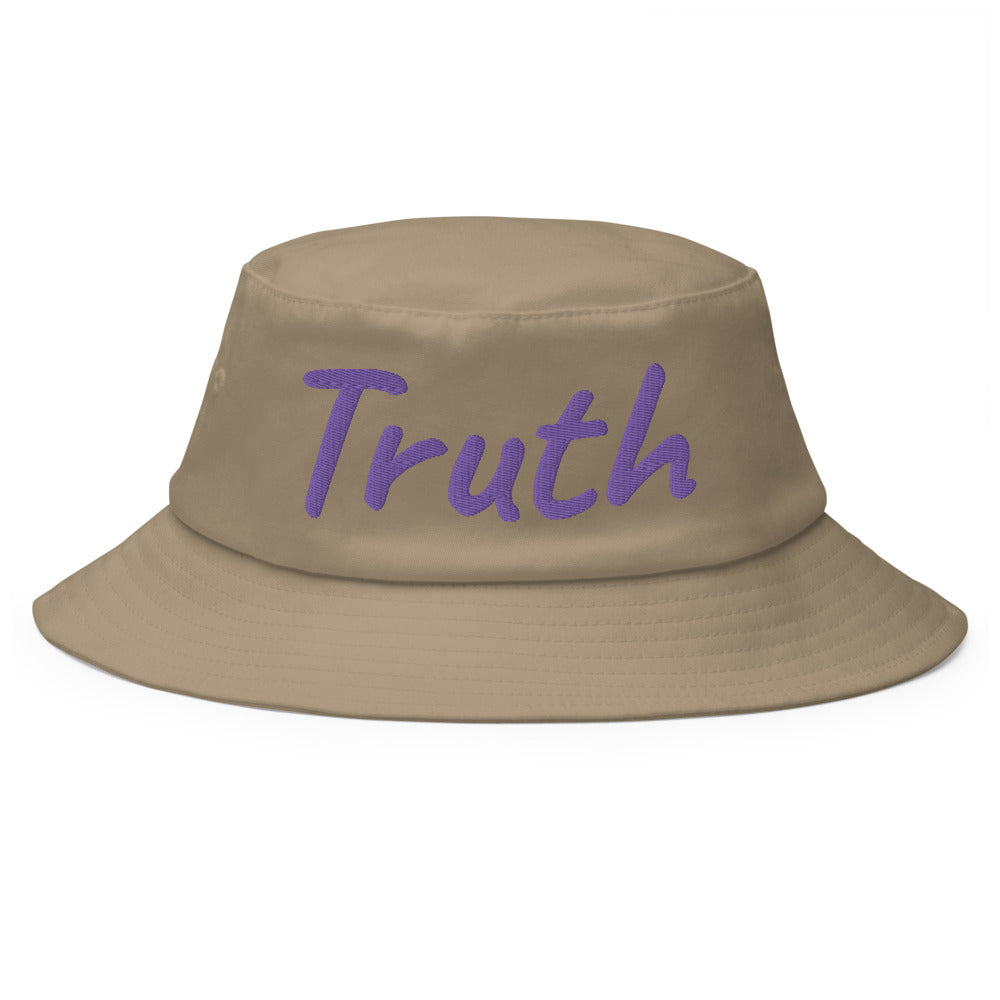 Truth In Amethyst Embroidery on Old School Bucket Hat