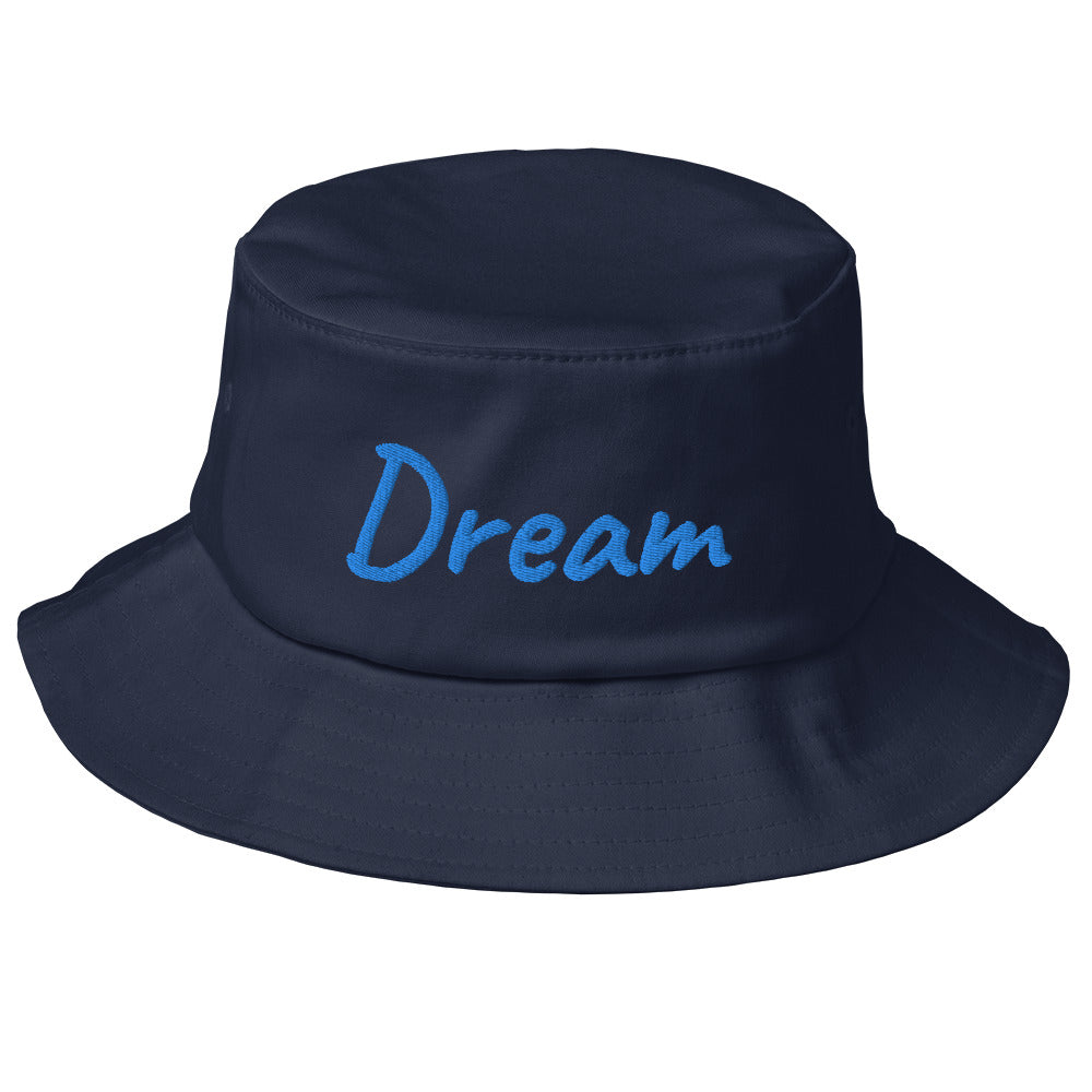 Dream In Sapphire Embroidery on Old School Bucket Hat