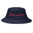 Motivation In Star Rose Quartz Embroidery on Old School Bucket Hat