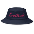 Gratitude In Star Rose Quartz Embroidery on Old School Bucket Hat