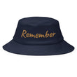 Remember In Celluloid Embroidery on Old School Bucket Hat