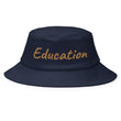 Education In Copper Embroidery on Old School Bucket Hat