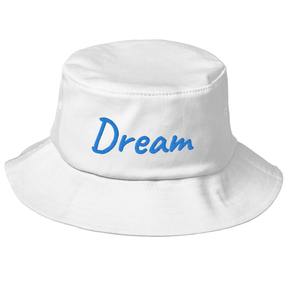 Dream In Sapphire Embroidery on Old School Bucket Hat