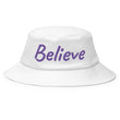 Believe In Amethyst Embroidery on Old School Bucket Hat