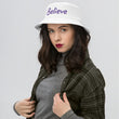 Believe In Amethyst Embroidery on Old School Bucket Hat