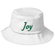 Joy In Emerald Embroidery on Old School Bucket Hat