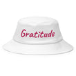 Gratitude In Star Rose Quartz Embroidery on Old School Bucket Hat