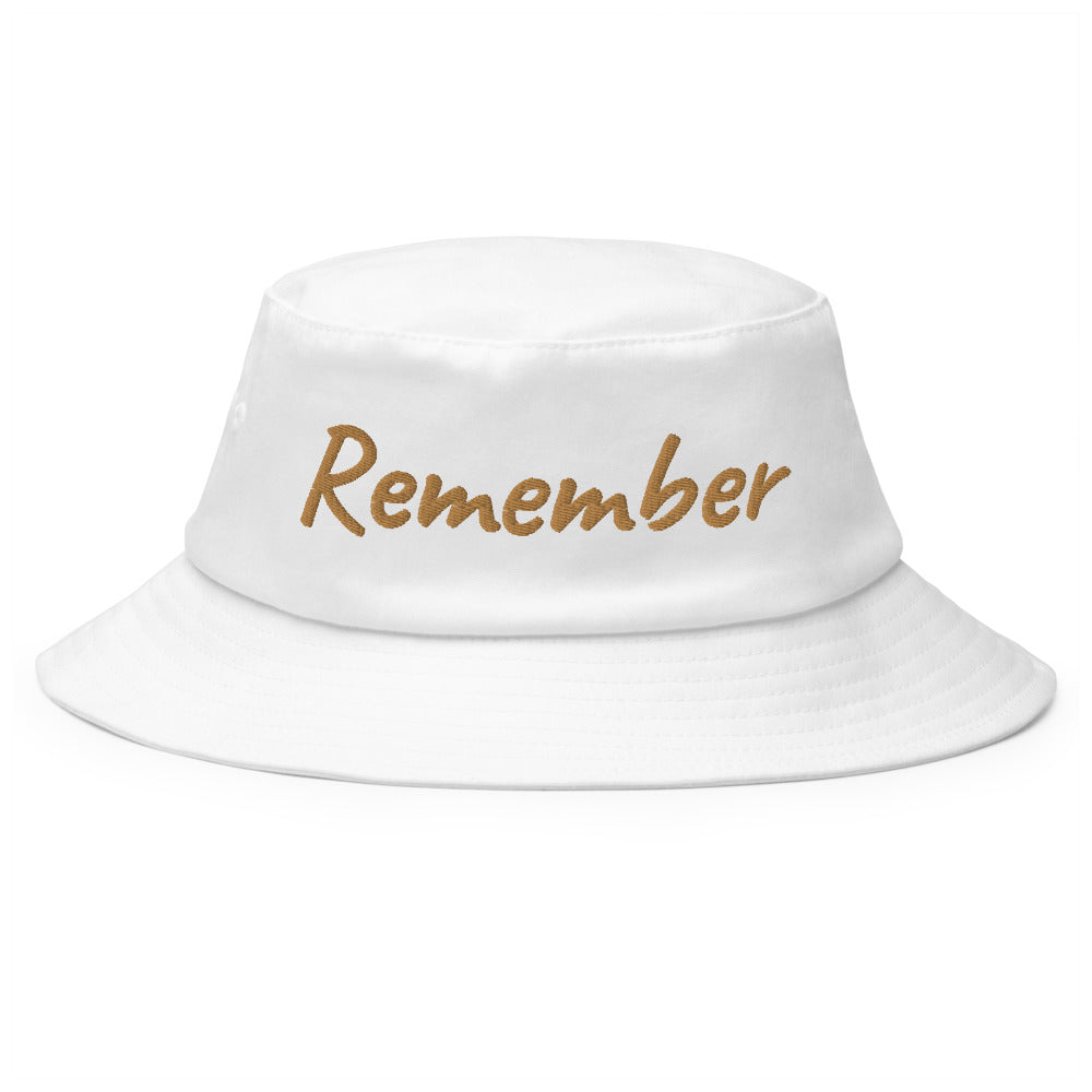 Remember In Celluloid Embroidery on Old School Bucket Hat